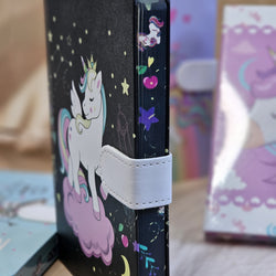 Cute unicorn notebook diaries for kids, featuring various designs and lock closures, ideal for journaling and creative writing, available at usmile.toys.