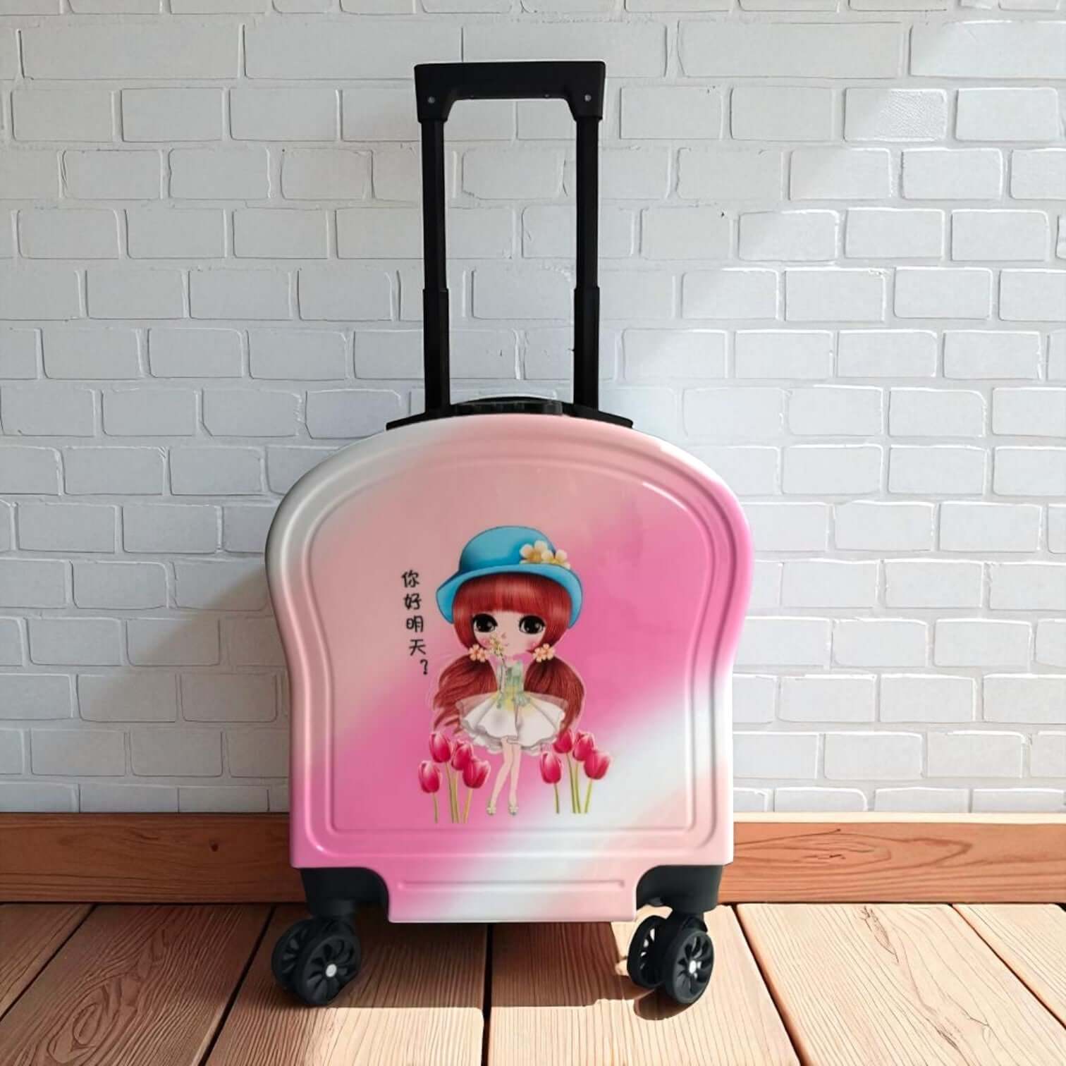 This is very descriptive, capturing the color ("pink"), the character type ("rabbit"), the theme ("galaxy," "PLANET"), and the item type ("trolley bag," "kids"). It also includes your brand name. This is great for users searching for character luggage or specific colors. www.usmile.toys