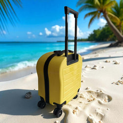 This is highly specific, mentioning the color, insulation type, travel functionality, and the distinct "push-button" lid mechanism. It's concise and uses strong keywords relevant to a product search. www.usmile.toys
