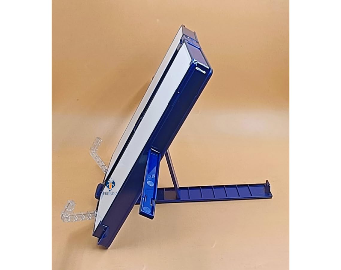 "Pencil case featuring an astronaut illustration and 'SPACE Travel' text, with a foldable book stand function. www.usmile.toys