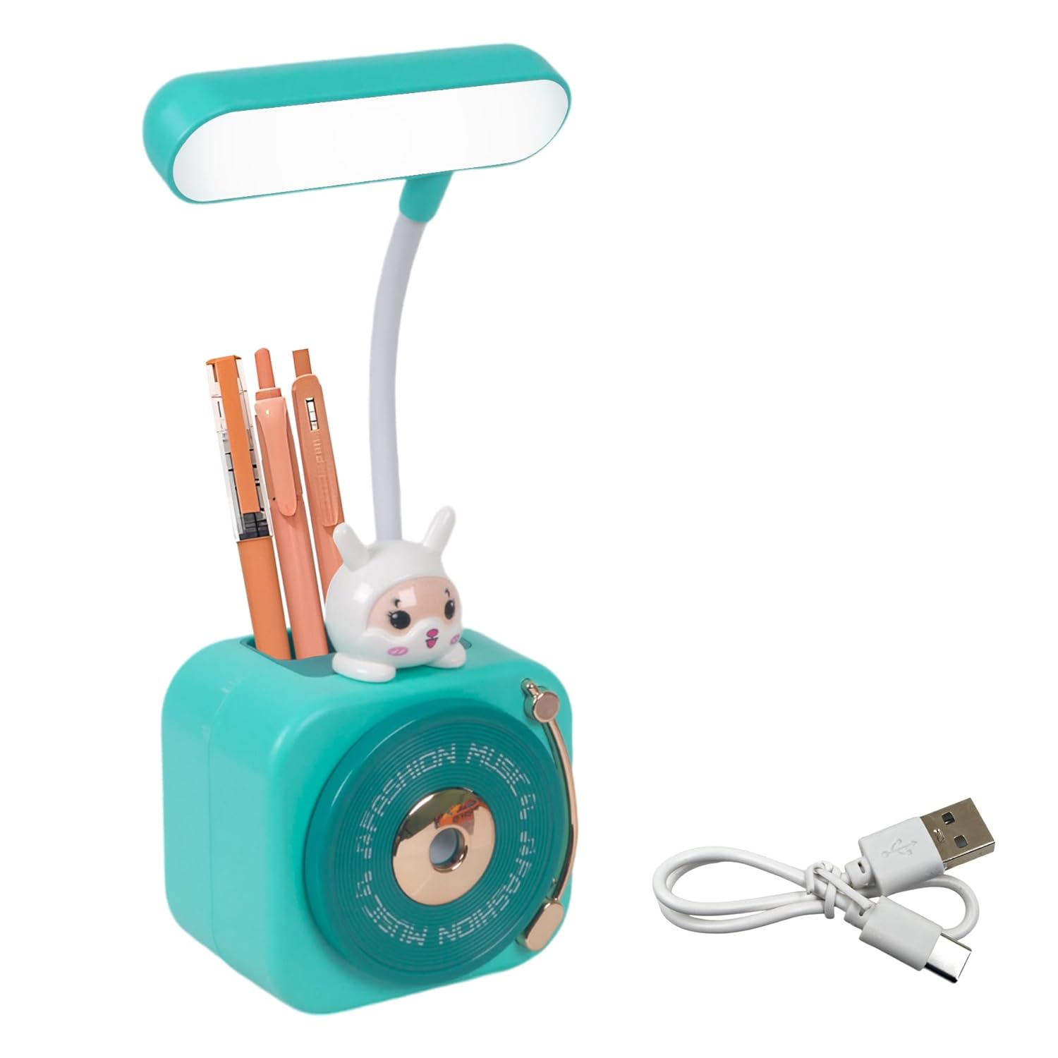 Streamline your child's study space with the Usmile Toys 3-in-1 LED desk lamp. This innovative solution combines a bright reading light with a practical pen holder and pencil sharpener, keeping school supplies neat and accessible for focused learning." www.usmile.toys