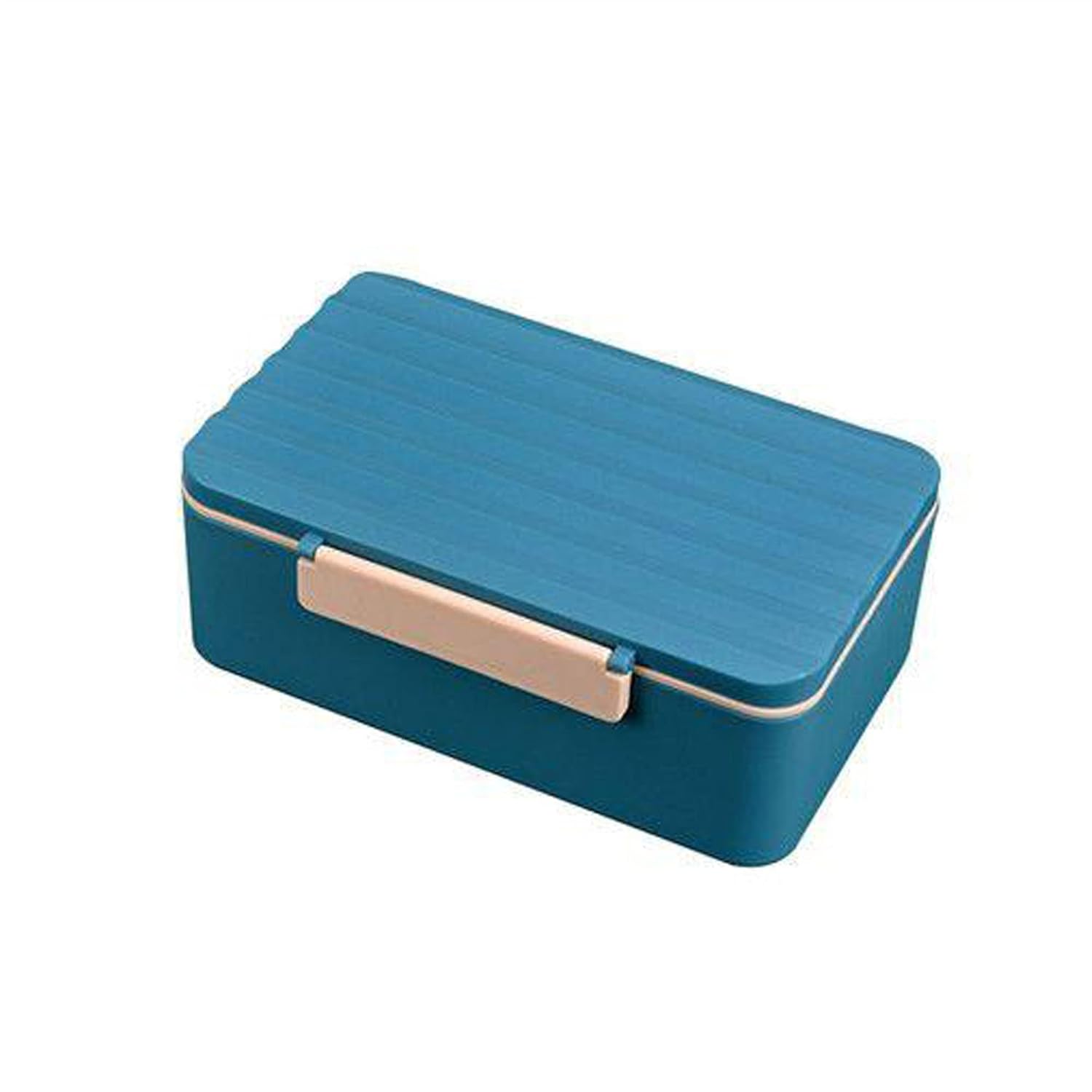 Stackable plastic bento lunch boxes for kids, available in blue/cream and terracotta, with removable dividers and included cutlery. www.usmile.toys