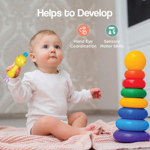 RforRabbit Jingle Safari Infant Kids Rattles 5Pcs Toy Set for Born Baby