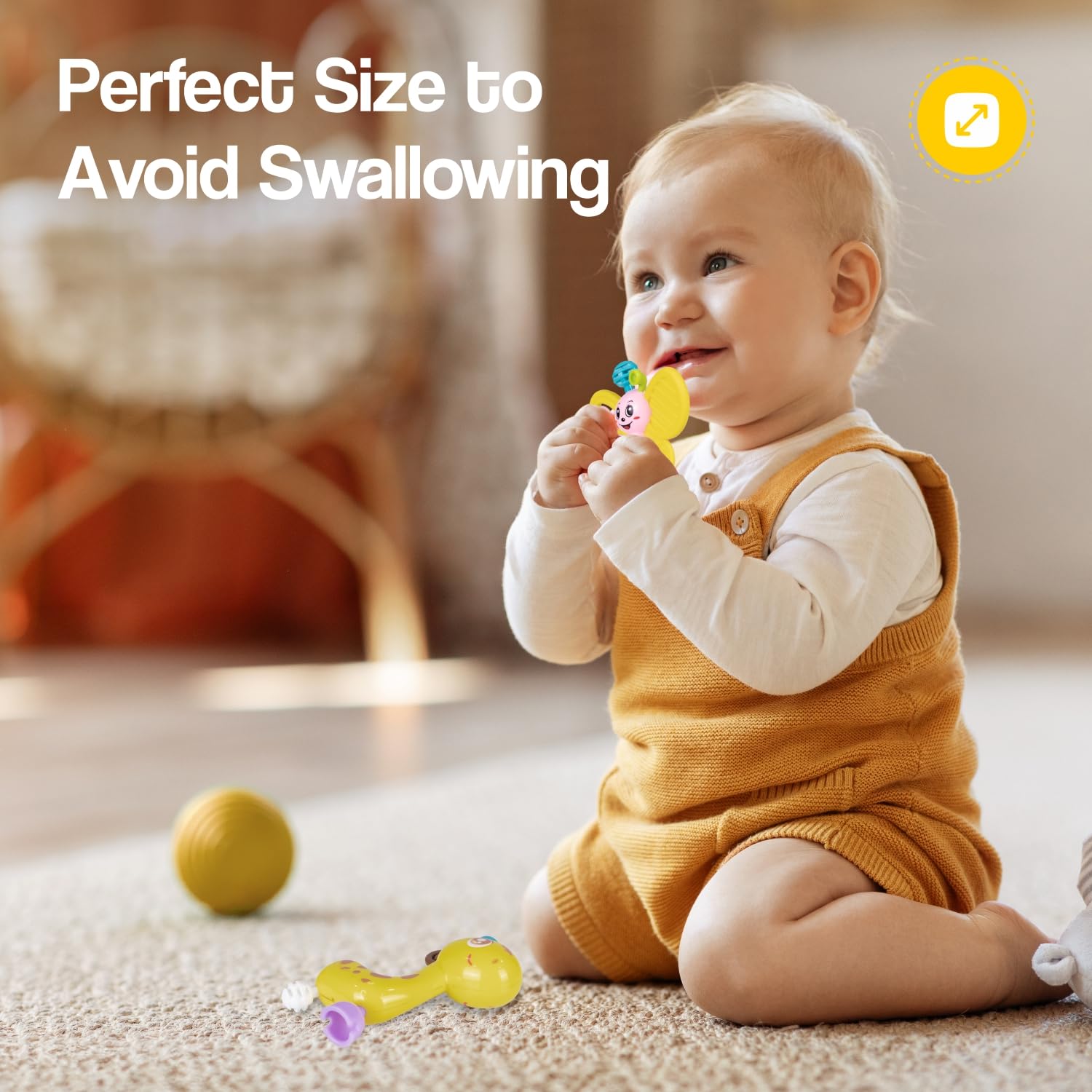 RforRabbit Jingle Safari Infant Kids Rattles 5Pcs Toy Set for Born Baby