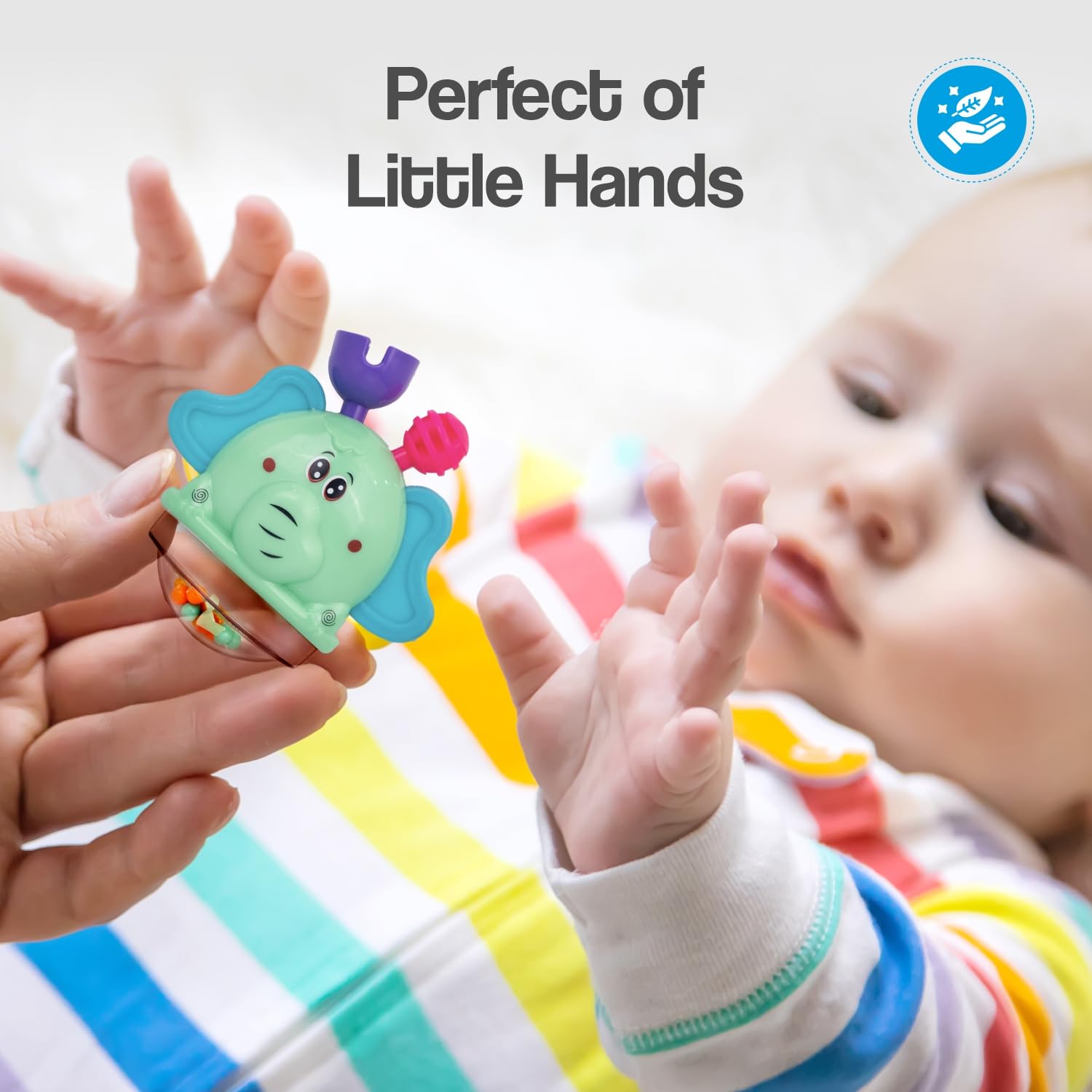 RforRabbit Jingle Safari Infant Kids Rattles 5Pcs Toy Set for Born Baby