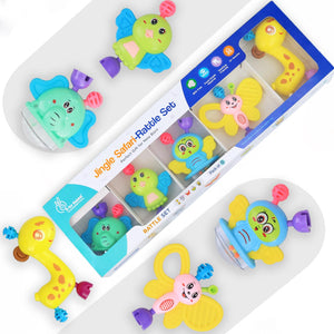 RforRabbit Jingle Safari Infant Kids Rattles 5Pcs Toy Set for Born Baby