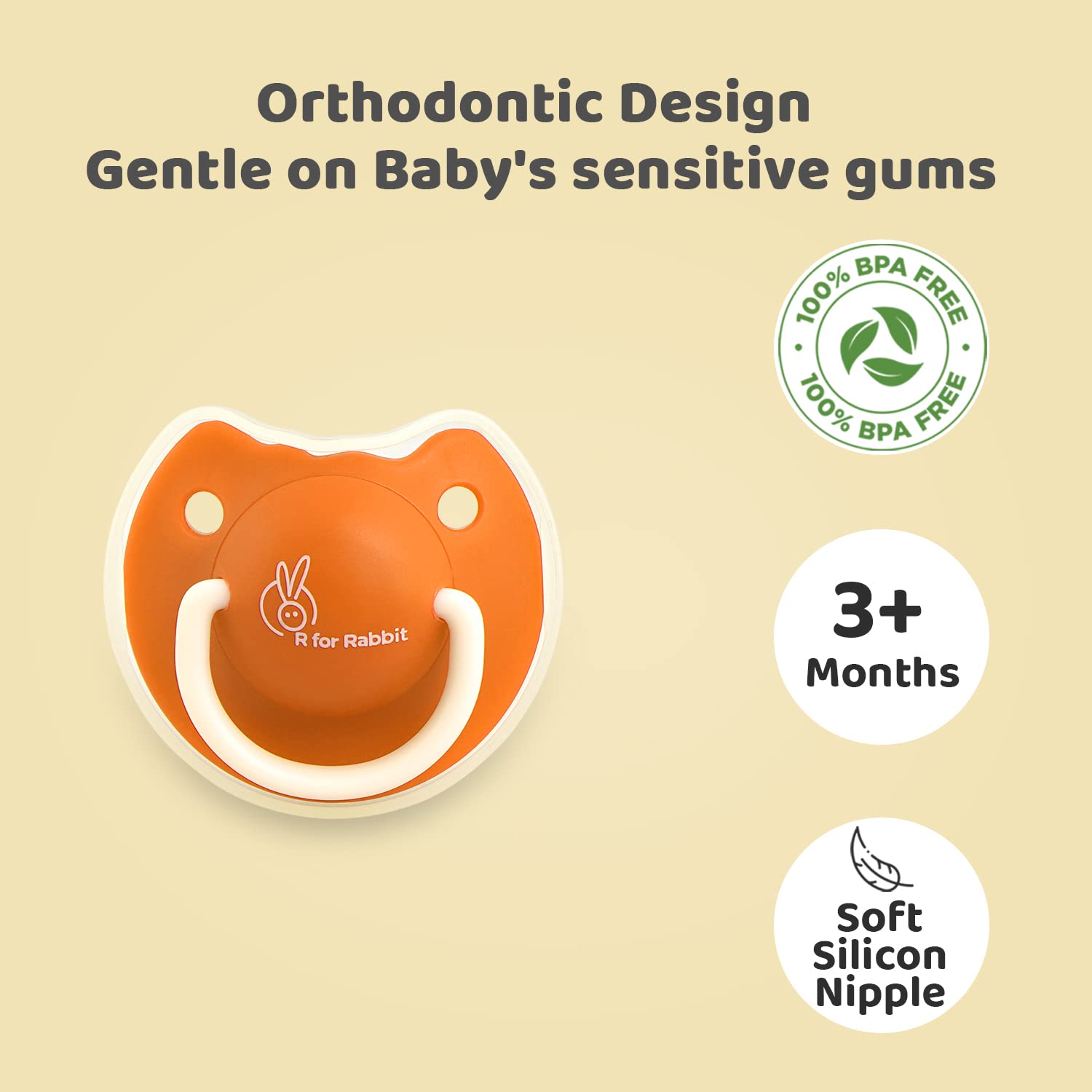 R for Rabbit Baby Tusky Pacifier Ultra Light Soft Silicone Nipple