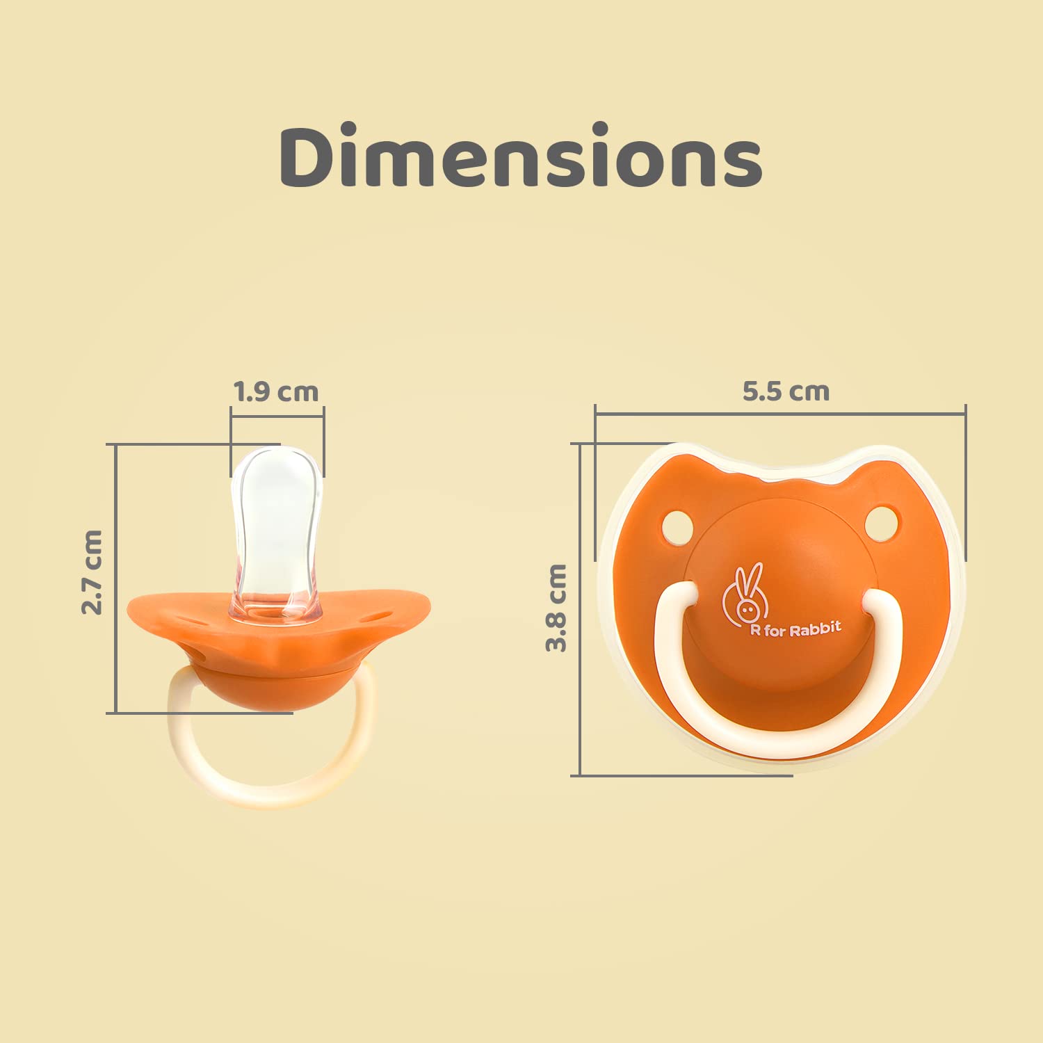 R for Rabbit Baby Tusky Pacifier Ultra Light Soft Silicone Nipple