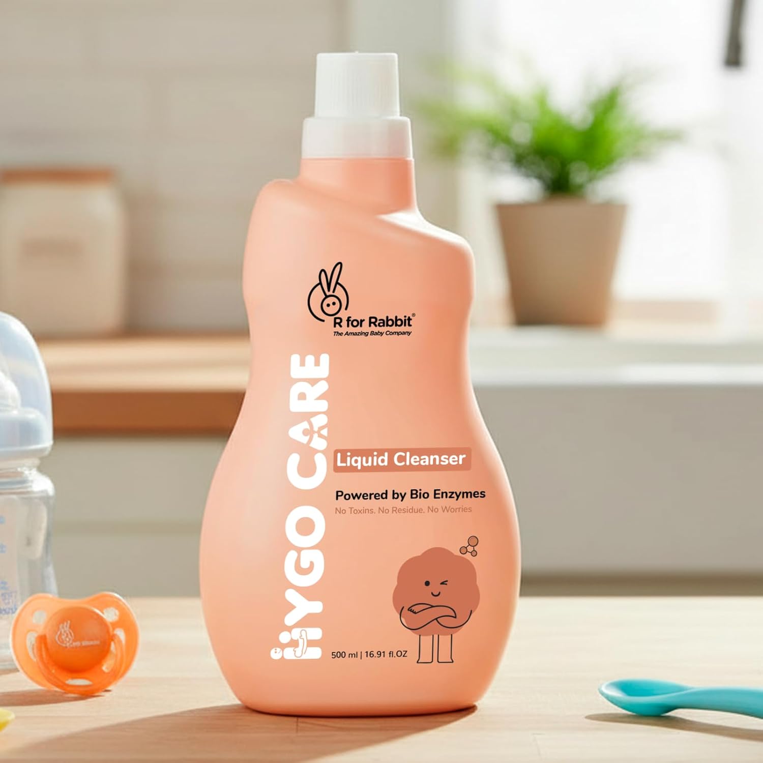 R for Rabbit Hygocare 500ml baby liquid cleanser for washing bottles