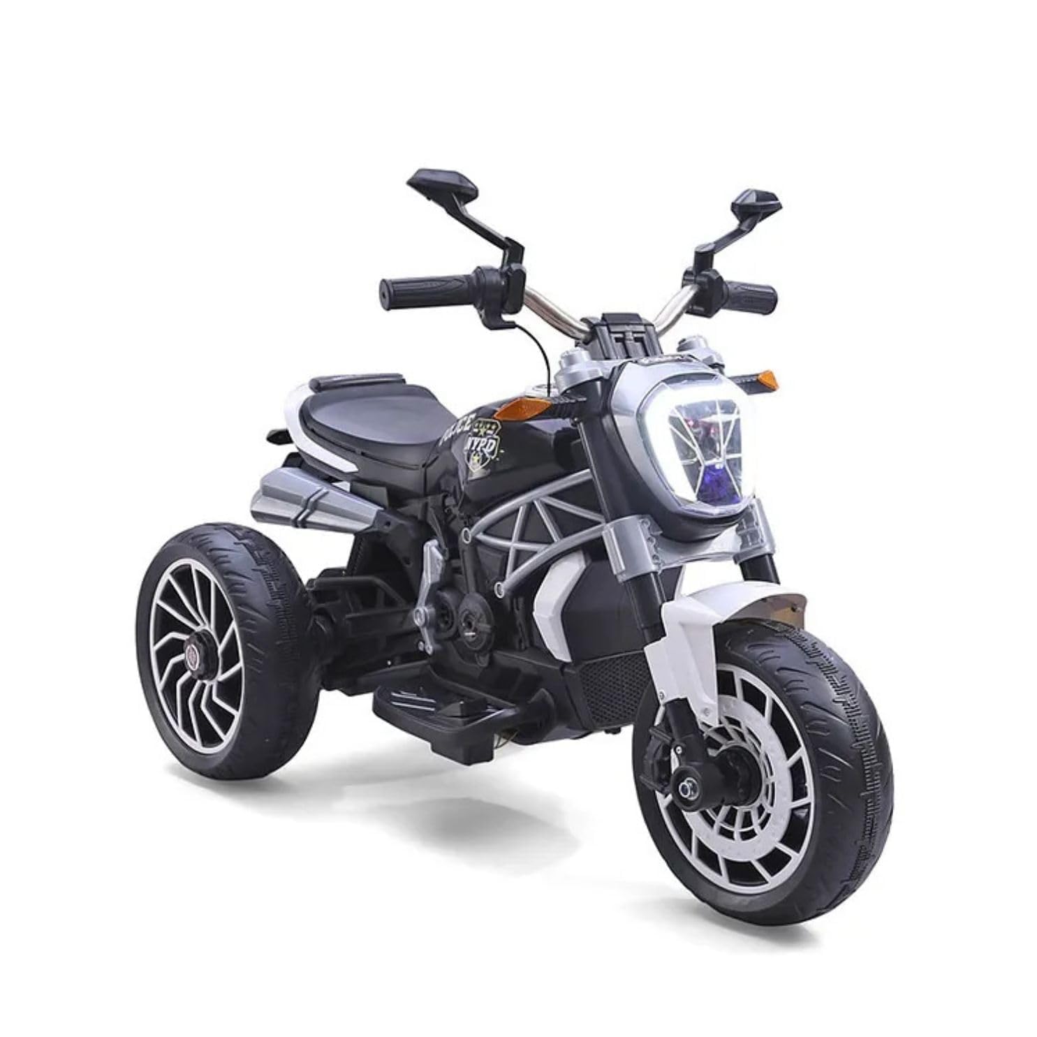 Rechargeable Battery Operated Ride-on Bike for Kids Electric Toy Bike with Leather Seat, Music, Lights & Key Start 