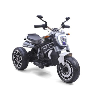 Rechargeable Battery Operated Ride-on Bike for Kids Electric Toy Bike with Leather Seat, Music, Lights & Key Start 