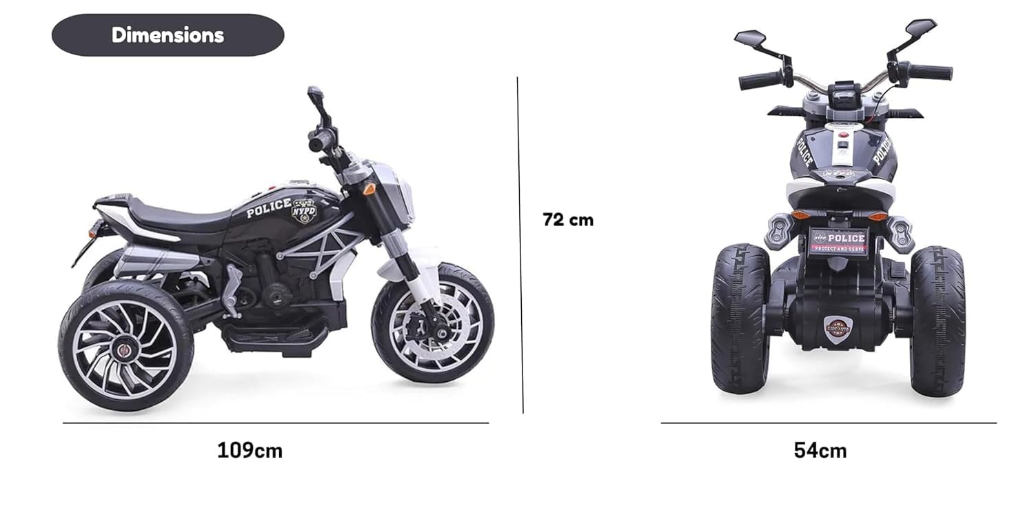 Rechargeable Battery Operated Ride-on Bike for Kids Electric Toy Bike with Leather Seat, Music, Lights & Key Start 