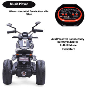 Rechargeable Battery Operated Ride-on Bike for Kids Electric Toy Bike with Leather Seat, Music, Lights & Key Start 