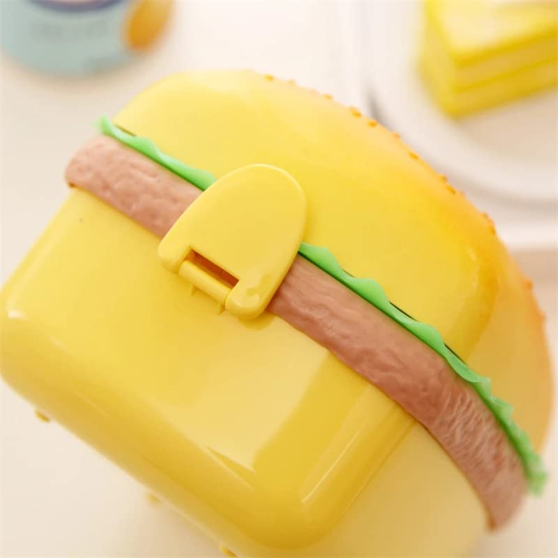 Kids burger-shaped plastic lunch box, rectangular for school or picnics. www.usmile.toys