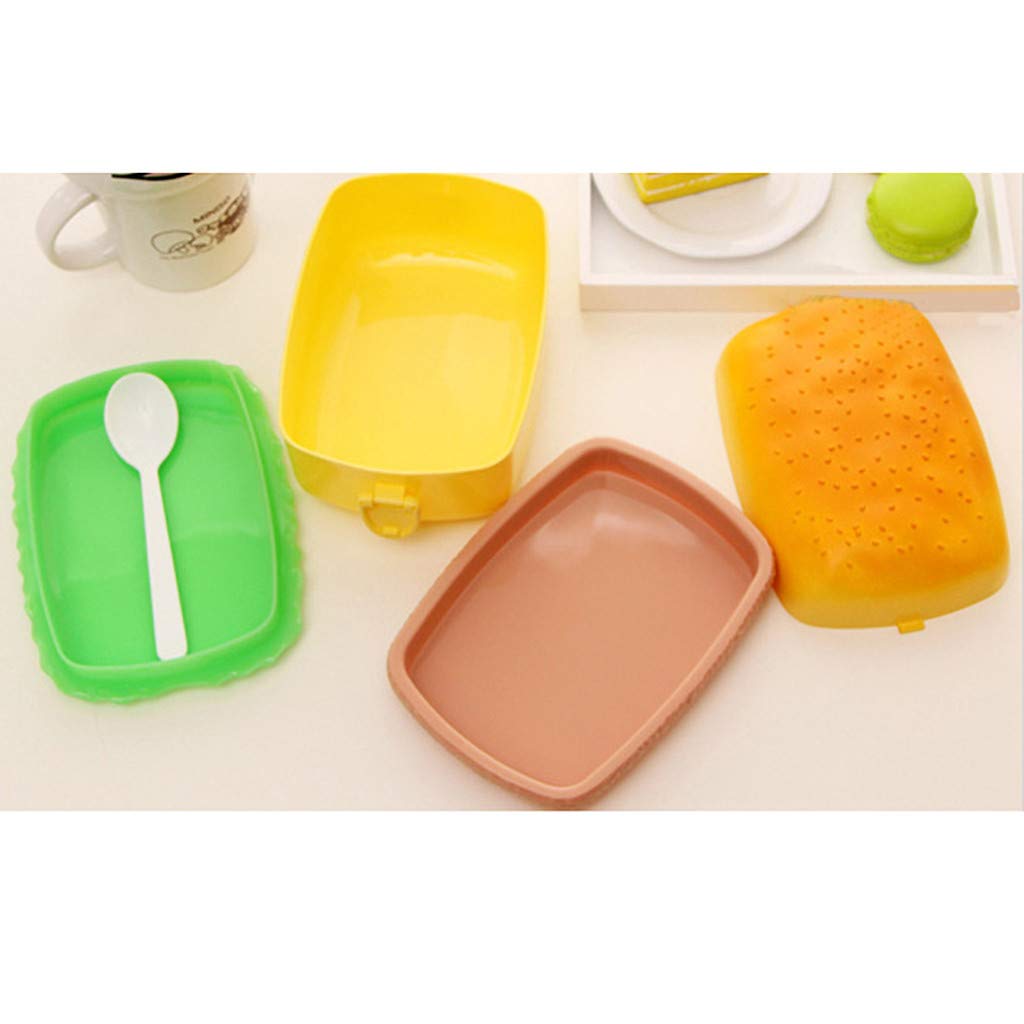 Kids burger-shaped plastic lunch box, rectangular for school or picnics. www.usmile.toys