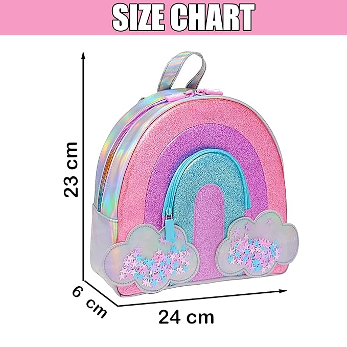 Cute and fashionable rainbow design picnic bag for kids, featuring sparkly details and a convenient handle, ideal for outings.

www.usmile.toys