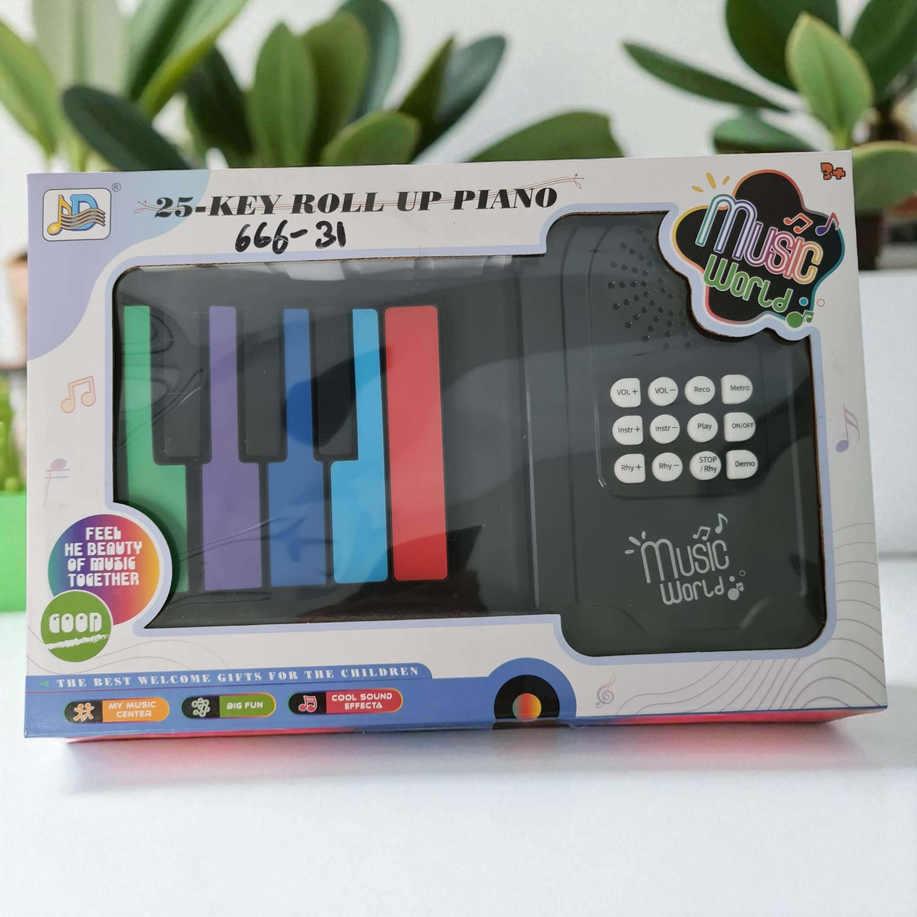 Image showing a 25-key silicone foldable hand roll piano, an electronic music toy perfect for children's learning and portable entertainment from U Smile Toys." www.usmile.toys