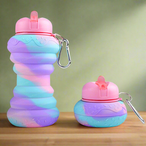 Cute donut-shaped silicone sipper bottle for toddlers and young children, a fun and safe way to stay hydrated . www.usmile.toys  
