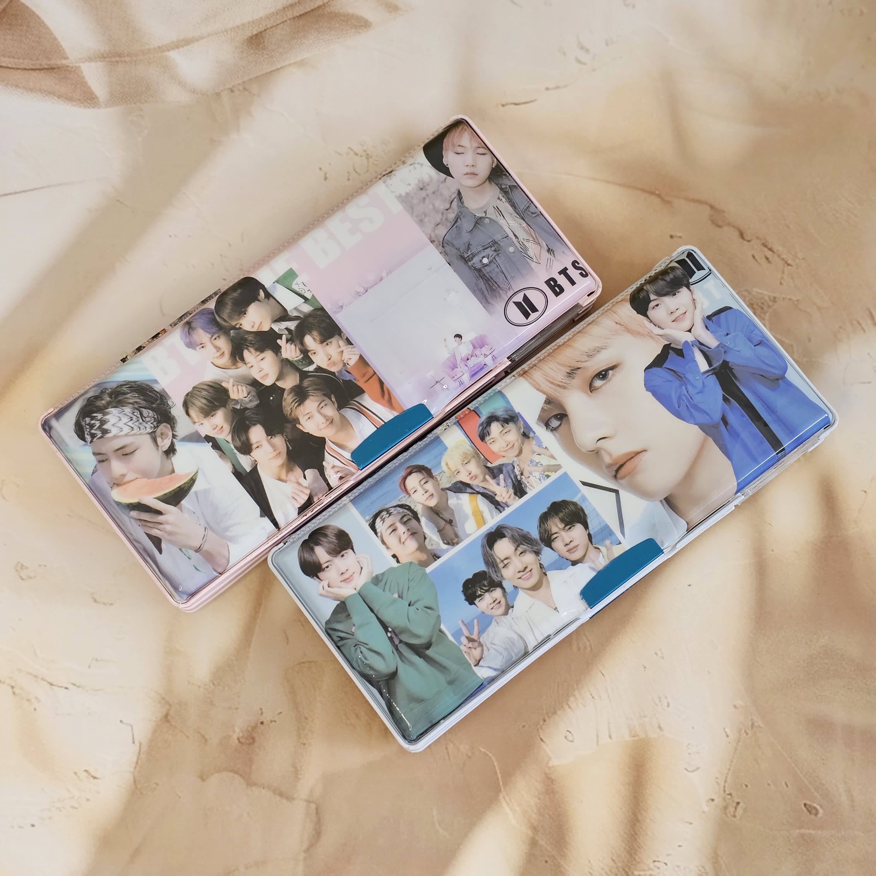 BTS double end magnetic pencil cases with torch and calculator, unique school supplies, shop at www.usmile.toys.