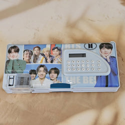 BTS Double End Magnetic Pencil Case with Torch & Calculator www.usmile.toys