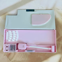 Children's magnetic pencil cases with BTS theme, built-in calculator and torch, interactive and fun, buy online at www.usmile.toys.