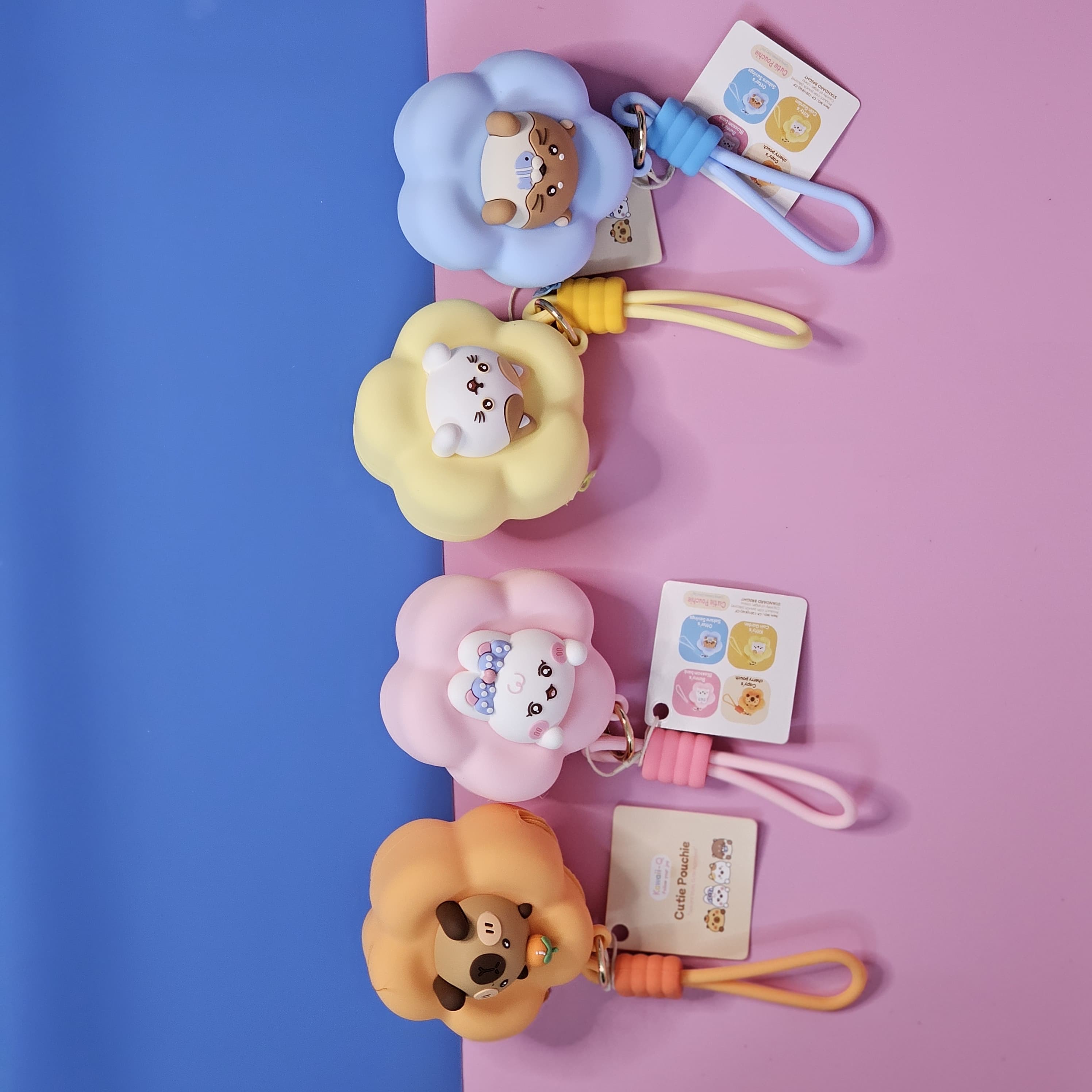 Soft and durable silicone small coin pouches with kawaii animal designs – great for everyday use.