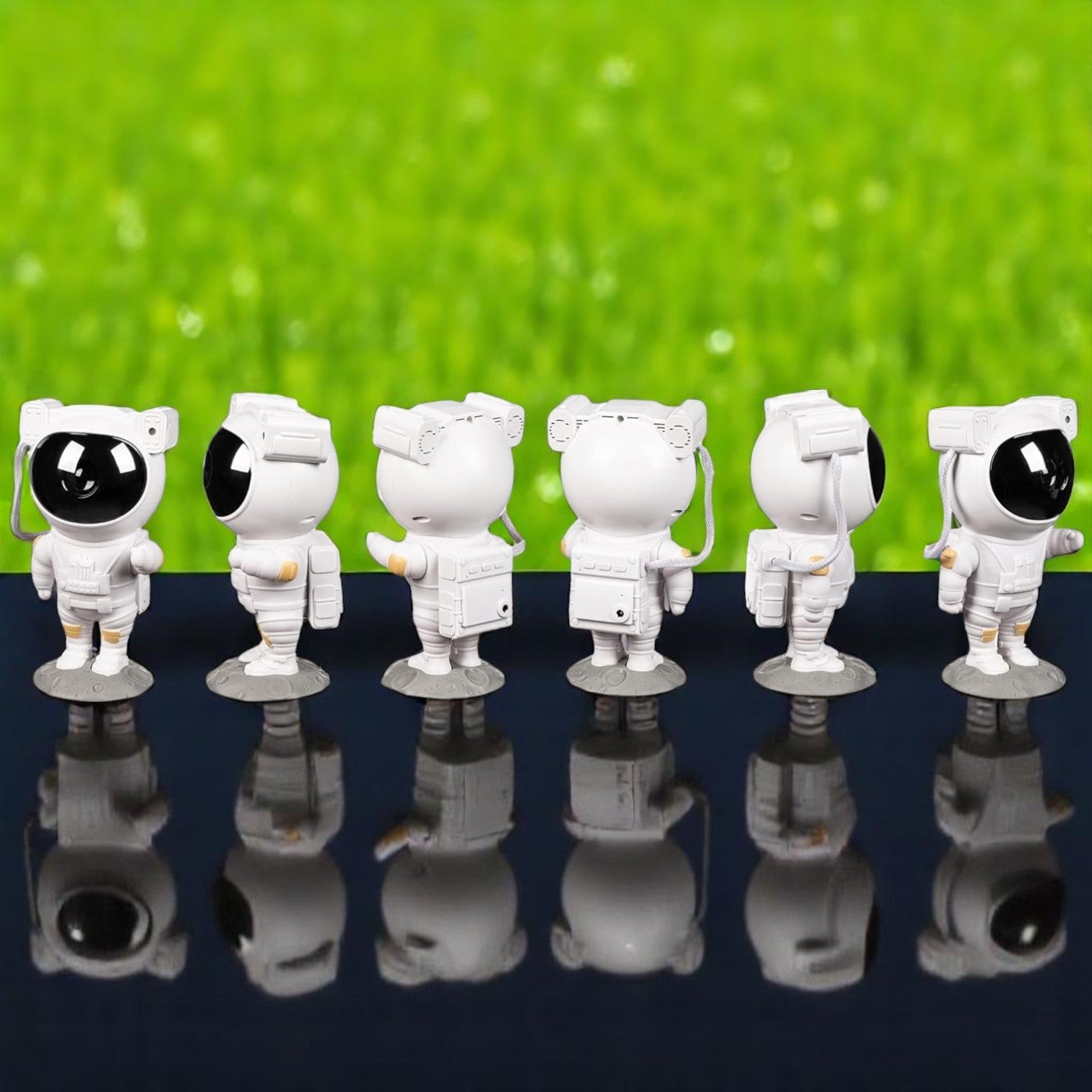 Cute astronaut-themed kids night lamp standing on a moon surface base, with a glowing helmet light and space background. Ideal for children’s bedrooms, this decorative lamp adds a fun outer space vibe. Available at U Smile Toys—perfect gift for little space explorers and kids room decor.