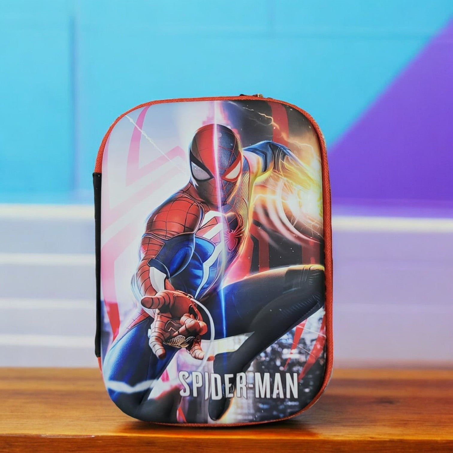 Cool Spider-Man pencil pouch for kids, a fun and durable stationery case for school featuring the popular superhero, available in www.usmile.toys