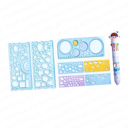 Multicolor Drawing Stencil and Ruler Kit: Contains animal, geometric, and cartoon rulers plus a 10-color pen.
www.usmile.toys