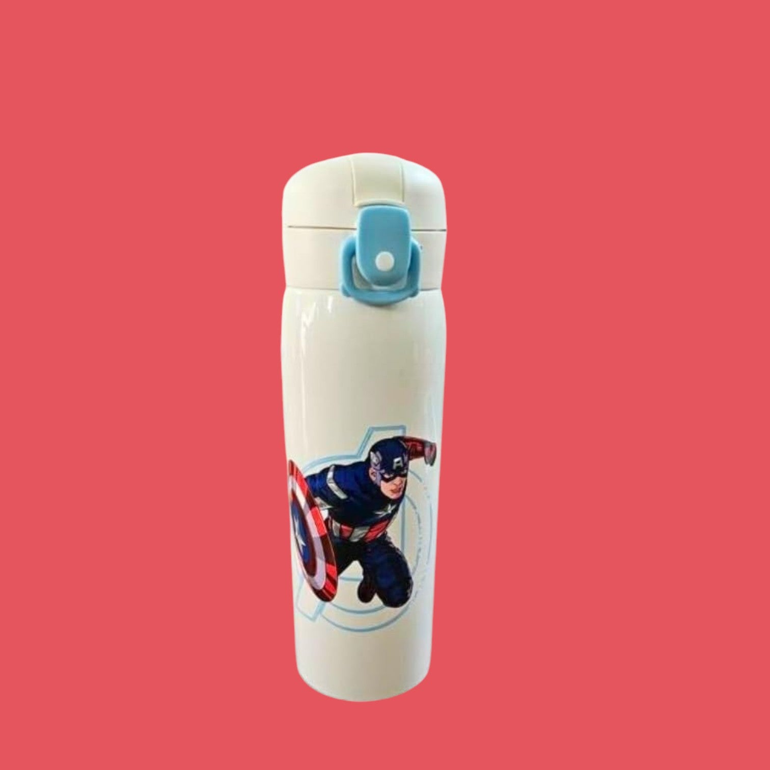 Leakproof stainless steel cartoon bottle for children with a flip-up straw, showcasing popular superheroes like Spider-Man and Iron Man, perfect for school in www.usmile.toys