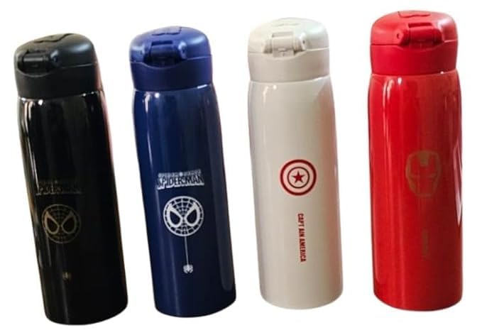 This stainless steel cartoon bottle with a flip top features Captain America, Spider-Man, and Iron Man.
www.usmile.toys