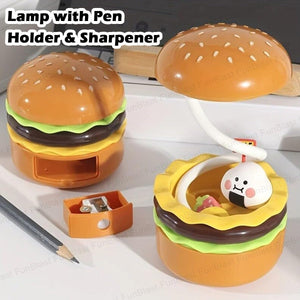 Brighten any space with this unique rechargeable burger desk lamp, perfect for both kids and adults as a fun and functional light source for studying, reading, or working. Find it at uSmile.toys." www.usmile.toys