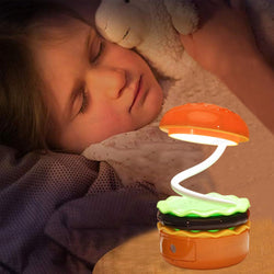 Rechargeable Table Lamp - Burger Design Desk Light For Kids & Adults