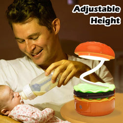 Rechargeable Table Lamp - Burger Design Desk Light For Kids & Adults
