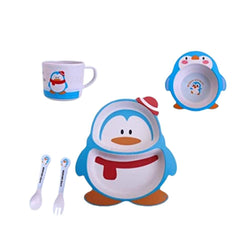 Kids' Penguin Themed Dinnerware: Plate shaped like a penguin, bowl, cup, and penguin-decorated utensils. Fun meal set.
www.usmile.toys