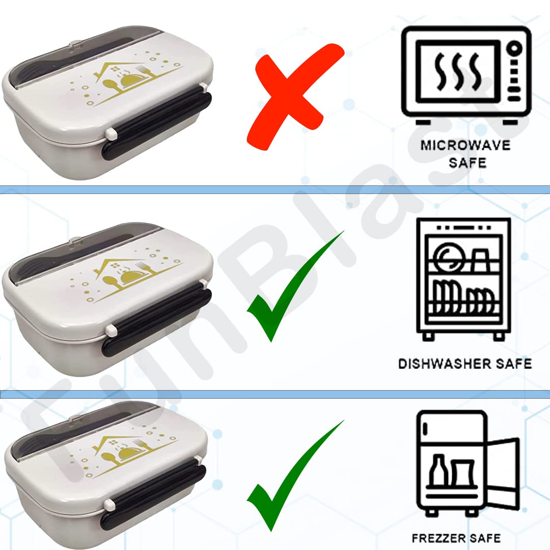Durable blue kids insulated food container, perfect for keeping school meals warm or cold with built-in cutlery. www.usmile.toys 