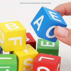 Montessori-inspired wooden spelling game set for kids with precise measurements – includes illustrated word flashcards (7.8cm x 6.9cm), colorful rotating alphabet blocks (2.5cm each), wooden card holder (6.8cm x 3.4cm x 2cm), and a durable metal storage box (12.5cm x 9.5cm x 4cm). A fun and engaging early learning toy for preschoolers to improve spelling, letter recognition, and word formation. Perfect educational gift for children ages 3 and up – available at U Smile Toys India