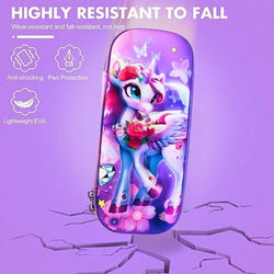 "Colorful unicorn pouches with 3D emboss designs, stationery items for kids, available in Ahmedabad, Gujarat, India." www.usmile.toys