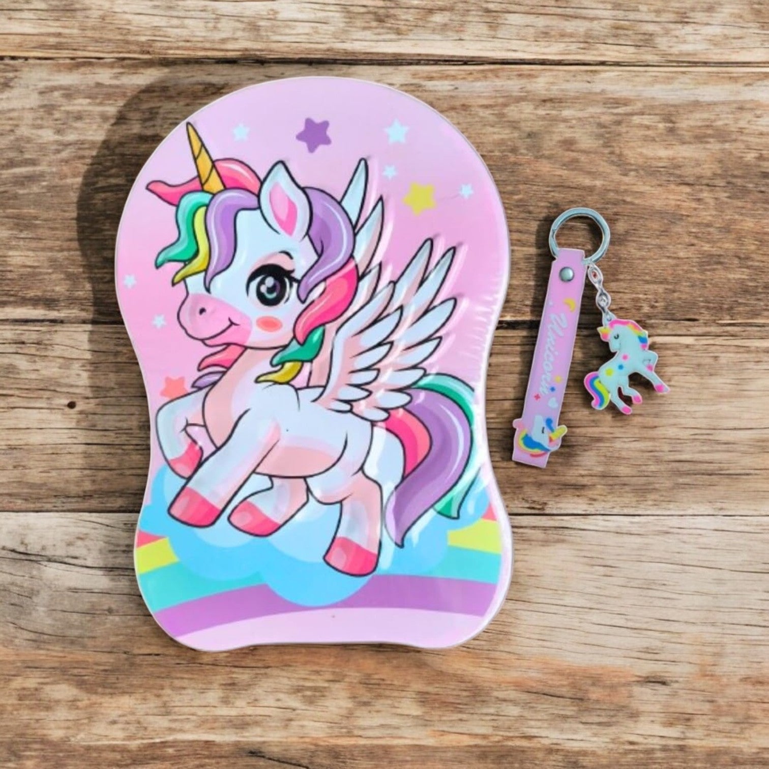 Sparkly unicorn themed metal pencil case with a lock and key for girls, a secure and magical stationery organizer for school in www.usmile.toys