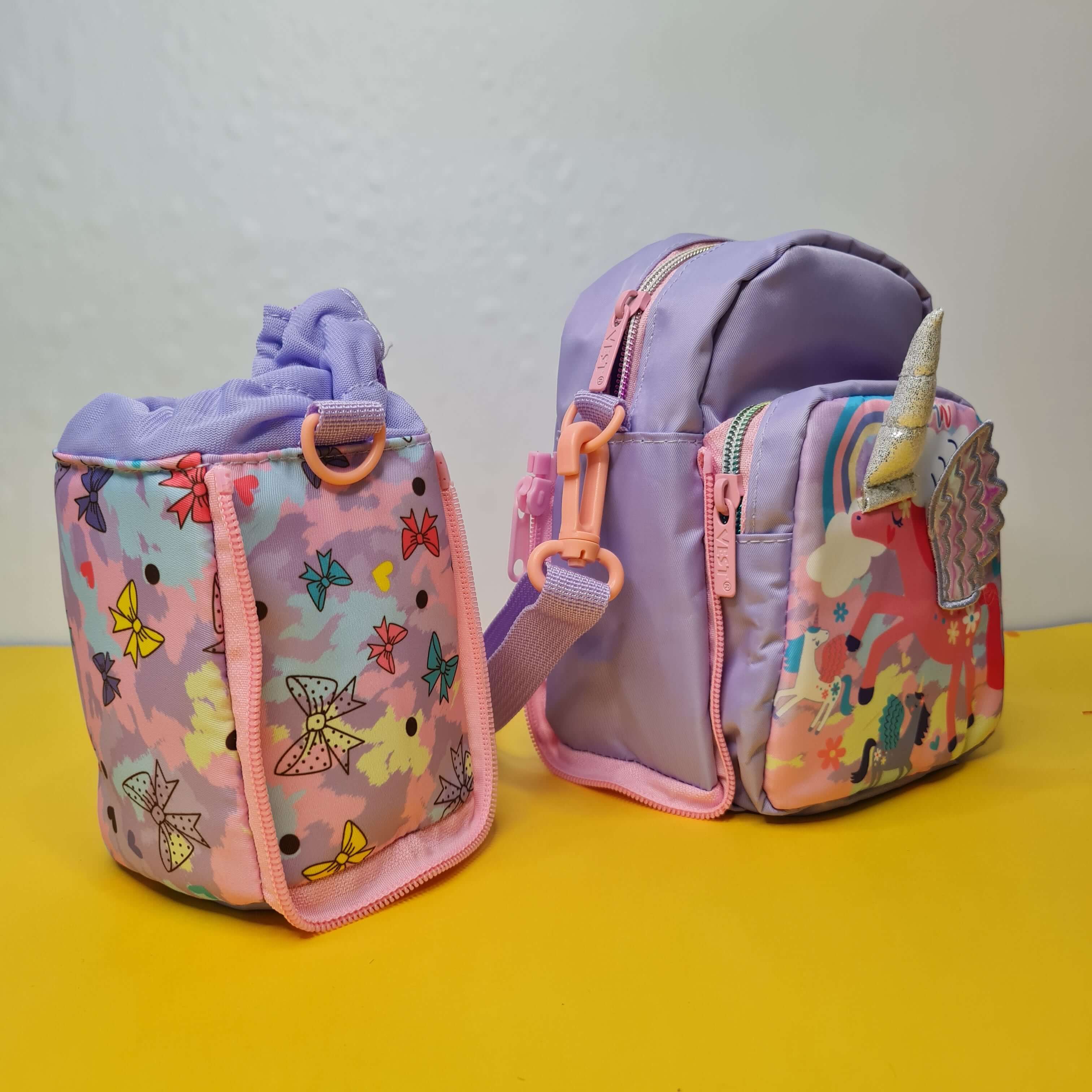 Space adventure tiffin and bottle carrier for school, in blue and orange. www.usmile.toys