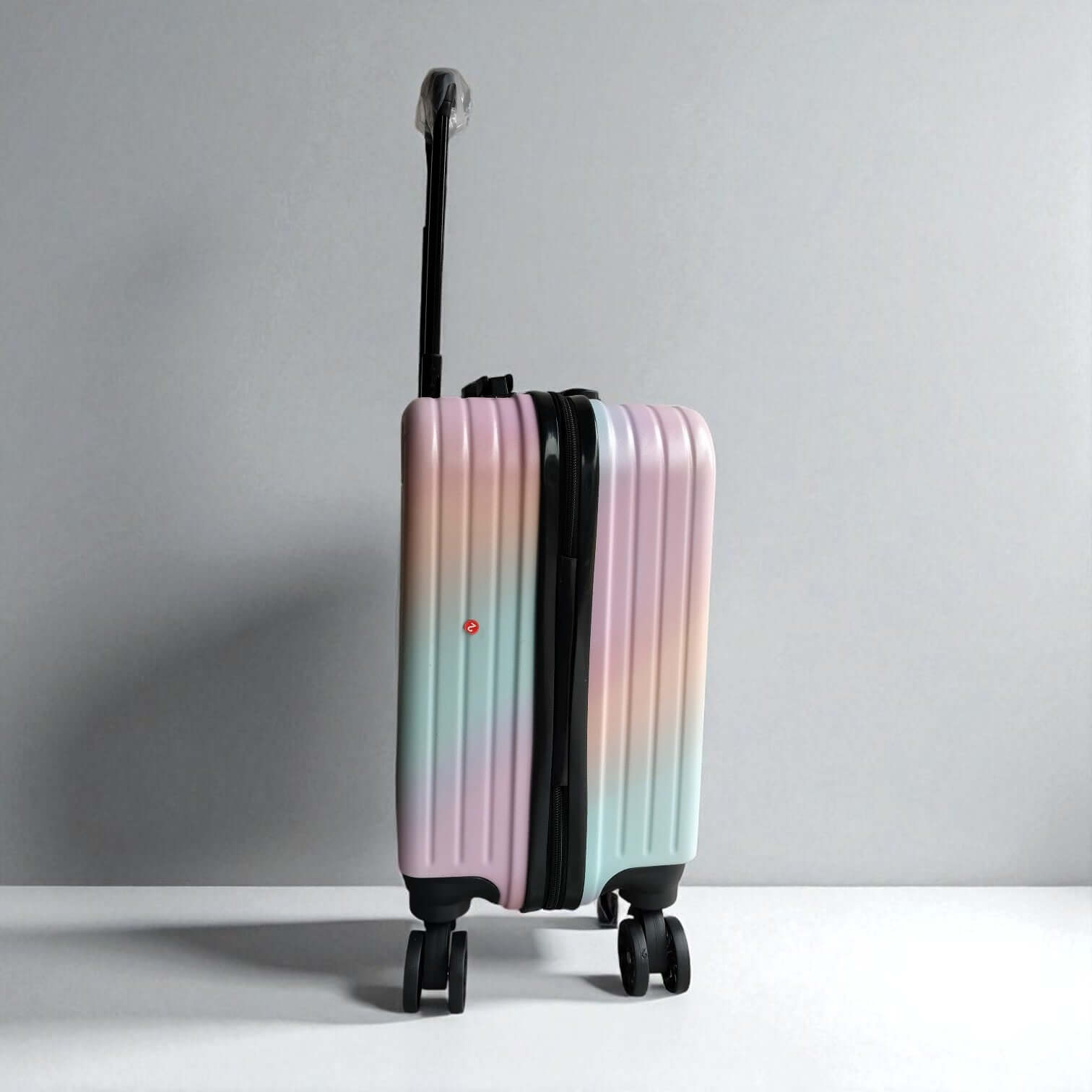 Cute 3D Labubu character trolley bag with wheels and extendable handle. www.usmile.toys