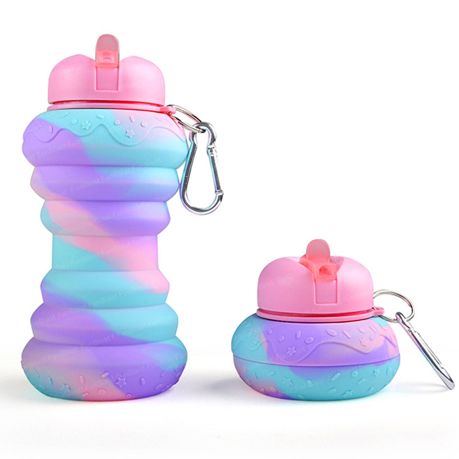 Cute donut-shaped silicone sipper bottle for toddlers and young children, a fun and safe way to stay hydrated www.usmile.toys
