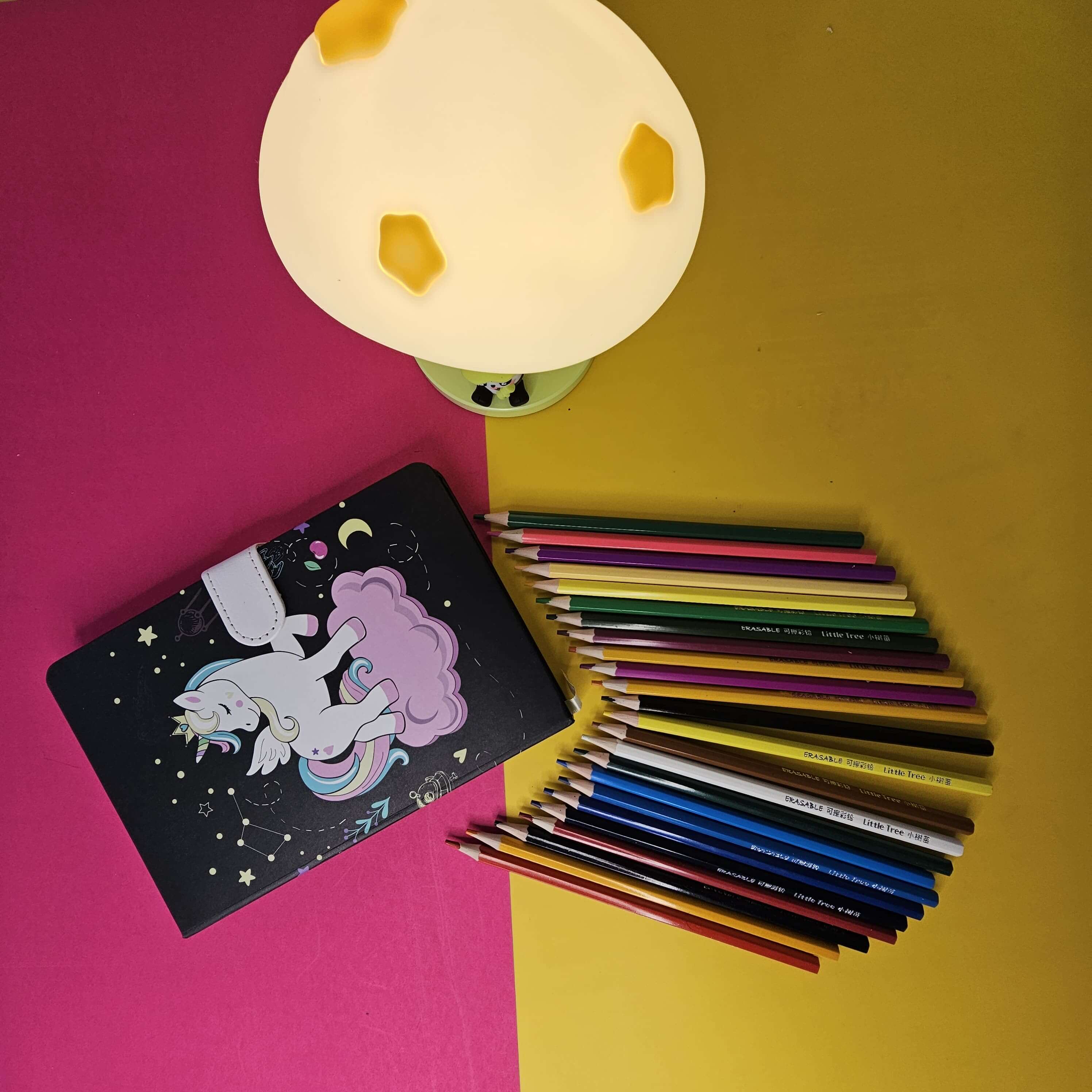 Collection of high-quality erasable art pencils in a convenient storage box, adorned with a playfu, ideal for school stationery and creative fun from Usmile Toys. www.usmile.toys