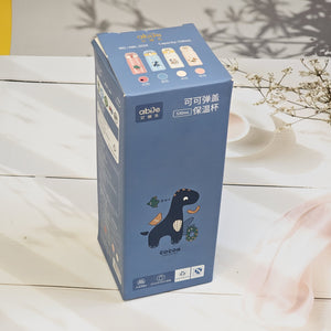 Buy Zentric pink water bottle for kids, 530 ml insulated stainless steel flask with straw, leak-proof design with close lid lock and push to unlock, cartoon snail print, shop online at usmile.toys