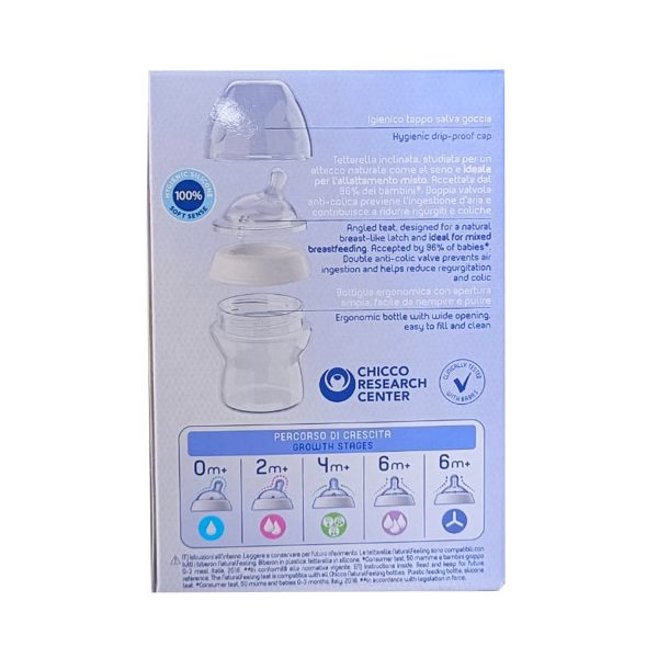 Chicco Natural Feeling 150ml Baby Milk Feeding Plastic Bottle with Wide Neck, Anti-Colic for Easy Milk Flow, for Babies & Toddlers 0m+, (Blue)
www.usmile.toys